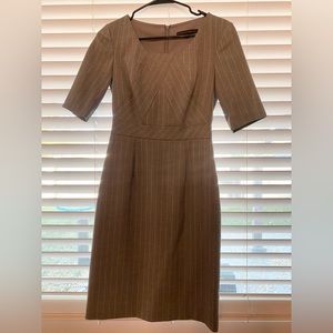 Antonio Melani Pinstripe Business Casual Dress, Size 0, Grey